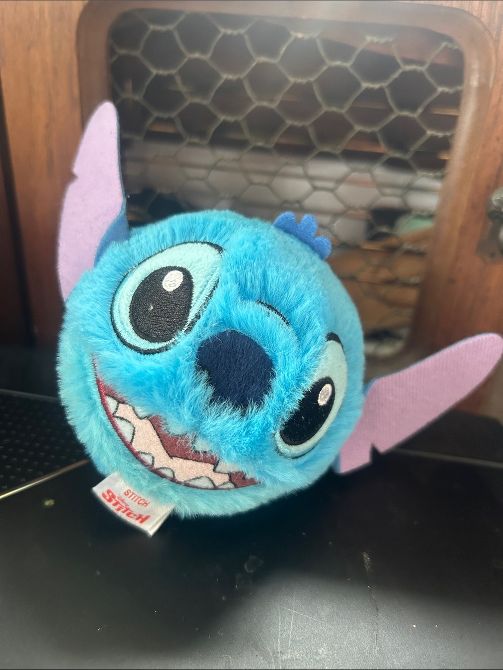 Disney Blue & Purple Stitch beanie Bouncer Plush Face Ball